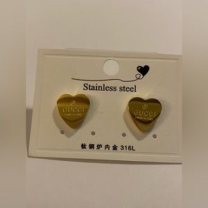 Gold Heart Gucci Earrings - COPIES